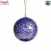 Conventional Floral Design of Blue with Golden Lines - Christmas Hanging - Paper Mache Ball