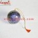 Conventional Floral Design of Blue with Golden Lines - Christmas Hanging - Paper Mache Ball