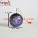 Conventional Floral Design of Blue with Golden Lines - Christmas Hanging - Paper Mache Ball