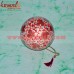 Red Chinar Leaf Design Christmas Holiday Decoration Hanging Paper Mache Ball Bauble