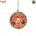 Red Chinar Leaf Design Christmas Holiday Decoration Hanging Paper Mache Ball Bauble