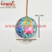 Flora Fountain - Blue Floral - X-Mas Ball Holiday Decorative Hanging - Hand Painted Paper Mache Art