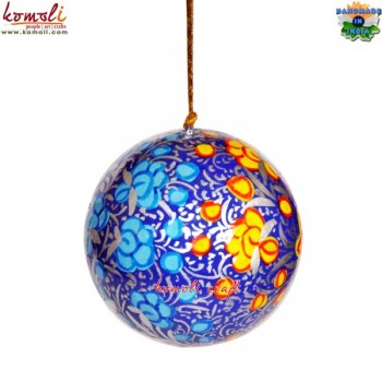 Multi - Color Flower X-Mas Ball Holiday Decorative - Custom Designed Paper Mache Art