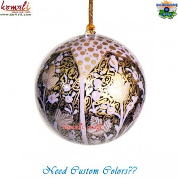 Purple Leaf - Golden Shade - Hand Painted Custom made Christmas Decoration Hanging Ball