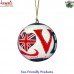I Love England - Hand Painted Paper Mache Christmas Hanging Baubles Decorations