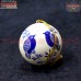 Twin Blue Birds On White Paper Mache Ball Bauble Hand Painted Christmas Ornament