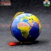 Holiday Decoration - Earth theme paper mache ball bauble hand painted Christmas ornaments