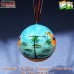 Christmas Ornament - Desert Safari Aqua - Hand Painted Paper Mache Holiday Decoration Ball