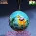 Christmas Ornament - Desert Safari Aqua - Hand Painted Paper Mache Holiday Decoration Ball