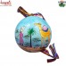 Christmas Ornament - Desert Safari Aqua - Hand Painted Paper Mache Holiday Decoration Ball