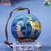 Desert Safari Blue - Hand Painted Paper Mache Holiday Decoration Ball