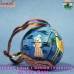 Desert Safari Blue - Hand Painted Paper Mache Holiday Decoration Ball