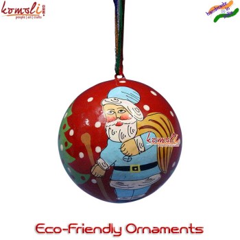 Eco Friendly Sustainable Christmas Ornaments, Paper Mache Baubles