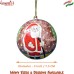 Santa In Garden - Christmas Ornaments Paper Mache Hand painted Bauble