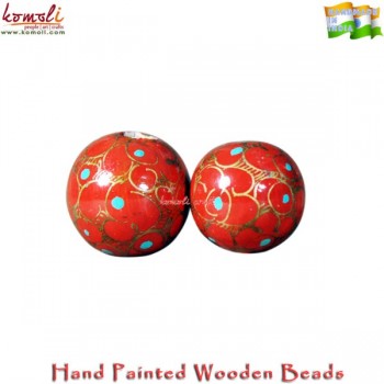 Garden of Cherries - Handmade Cherry Red Hand Painted - Custom Wooden Beads