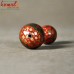 Red Wine with Golden Stroke - Handmade Uniquely Hand Painted Abstract Design Wooden Beads