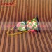 Green Floral Bell - Xmas Decoration Bell - Hand Painted Holiday Decorations