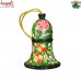 Green Floral Bell - Xmas Decoration Bell - Hand Painted Holiday Decorations