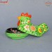 Rooster Shape Animal Theme - Paper Mache Hand Painted Trinket Box Green Color