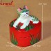 Paper Mache (Papier Mache) Animal - Red Pussy Cat on the Floral Ring Box - Designer Paper Mache Box