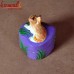 I am looking at you - Pussy Cat on Purple Floral Paper Mache Wedding Favor Box