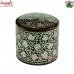 Chocolate Brown Floral Strokes - Paper Mache Keepsake Trinket Box