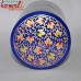 Blue Barrel Floral Pattern Paper Mache Decorative Keepsake Box (6'' x 3.5'' inch)