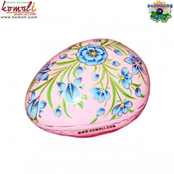 Floral Symmetry in Pink - Easter Egg Shaped Box - Customized Painting Patter and Various Sizes