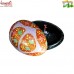 Red Artificial Easter Egg Shape Hand Painted Ecorfiendly Paper Mache Box with Chinar Leaf Design