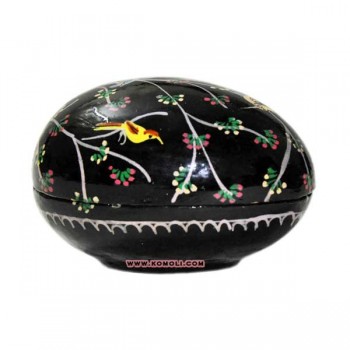 Beauty of Black - A Fascinating Hand Painted Easter Egg Box - Eco-friendly Paper Mache