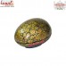 The Golden Flowers - On Black Backdrop - Floral Pattern Hand-painted Egg Shaped Box