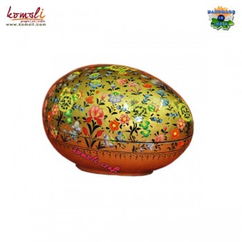 The Golden Garden - Multi Color Floral Pattern on Paper Mache Easter Egg Box