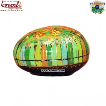 Handpainted Paper Mache Greenery Easter Egg cum Trinket Box - Customized Painting Pattern Available