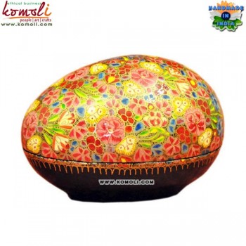 Bouquet of Flowers - Handpainted Multi Color Floral Pattern on Paper Mache Egg Box