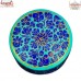 Hand Painted Custom Made Ecofriendly Paper Mache Floral Keepsake Trinket Decorative Box - Blue Flowers (3'' x 3'') Inch