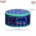 Hand Painted Custom Made Ecofriendly Paper Mache Floral Keepsake Trinket Decorative Box - Blue Flowers (3'' x 3'') Inch