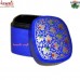 Novelty Blue Floral Square Custom Painted Paper Mache Keepsake Utility Box