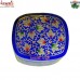 Novelty Blue Floral Square Custom Painted Paper Mache Keepsake Utility Box