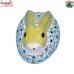 Bunny Rabbit Keepsake Box - Green Animal Shape Hand Painted Paper Mache Box