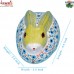 Bunny Rabbit Keepsake Box - Green Animal Shape Hand Painted Paper Mache Box