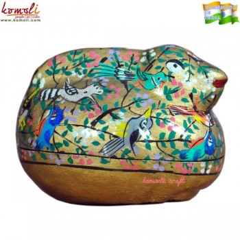 The Camouflage Rabbit - Animal Theme – Hand Painted Paper Mache Keepsake Box