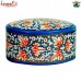 Emblazon Blue And Orange Floral Papier Mache Keepsake Box (3'' x 3'' Inch)