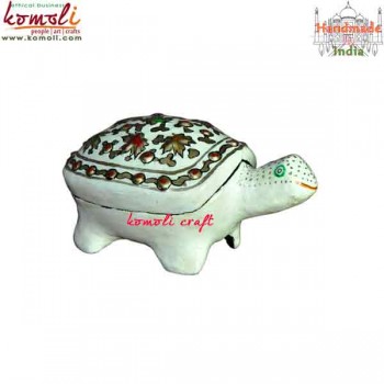 Baby Turtle - Khardaar Hand Painted Paper Mache Box - Customization Available 