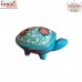 Turtle Shaped Hand Painted Paper Mache Box - Sky Blue Motif - Custom Motifs Available