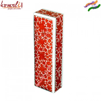 Rufescent Paper Mache Wooden Hand Painted Pencil Box