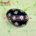 Snow Flakes on Wooden Decorative Easter Eggs - Hand Painted Custom Design Easter Eggs