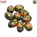 Hand Painted Green Black Easter Decoration Wooden Egg Ornaments