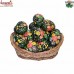 Hand Painted Green Black Easter Decoration Wooden Egg Ornaments