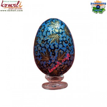 Colorful Chinar Pattern on Wooden Decorative Easter Eggs