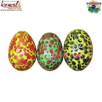 Colorful Two Tone Hand Painted Decorative Wooden Easter Eggs - Many Colors